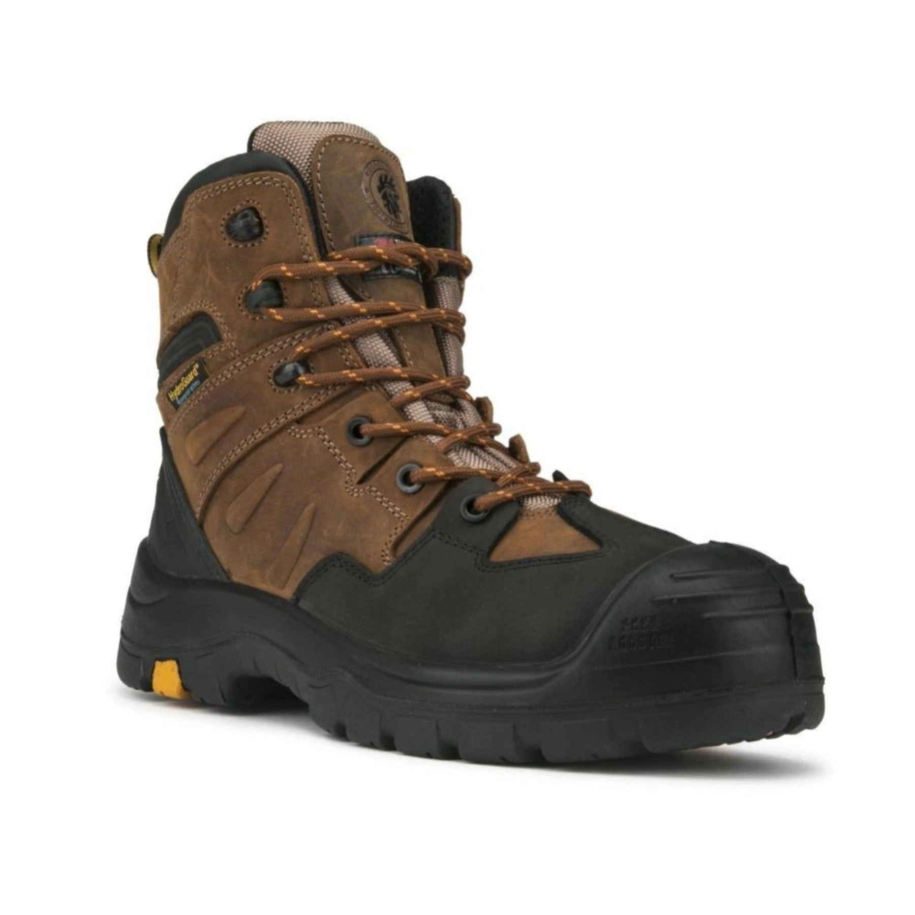 ROCKROOSTER Woodland Brown Bottes de travail cuir imperméables AK669 Robustes et stylées pour le chantier