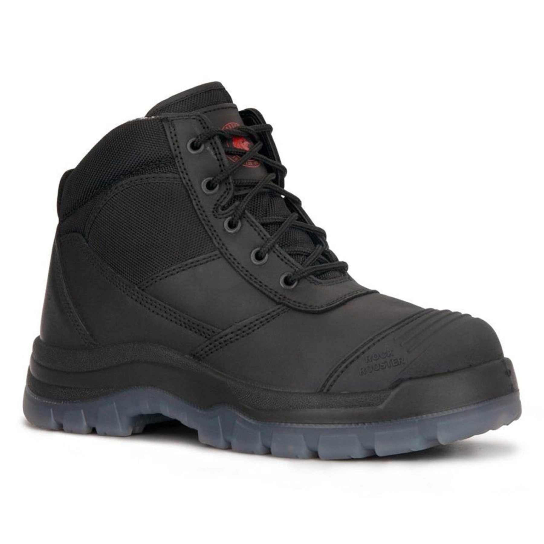 ROCKROOSTER Crisson Noir Bottes de travail en cuir à bout d'acier, zippées 6 pouces AK050BK: Confort et sécurité garantis.